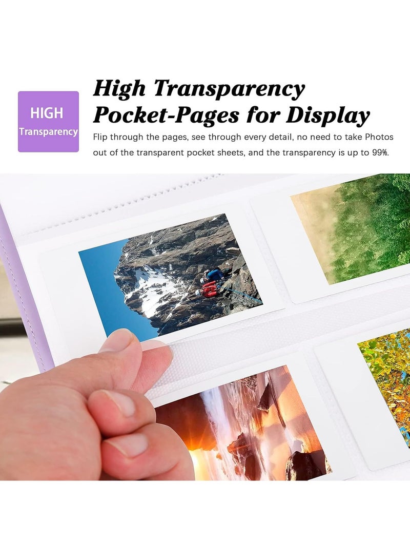 256 Photos Album for Fujifilm Instax Mini Camera, Polaroid 2x3” Zink Pictures, Photo Album Book for Fujifilm Instax Mini 11 12 9 90 70 40 8 Instant Camera, For Instax Mini Instant Film (Purple) - Image 4